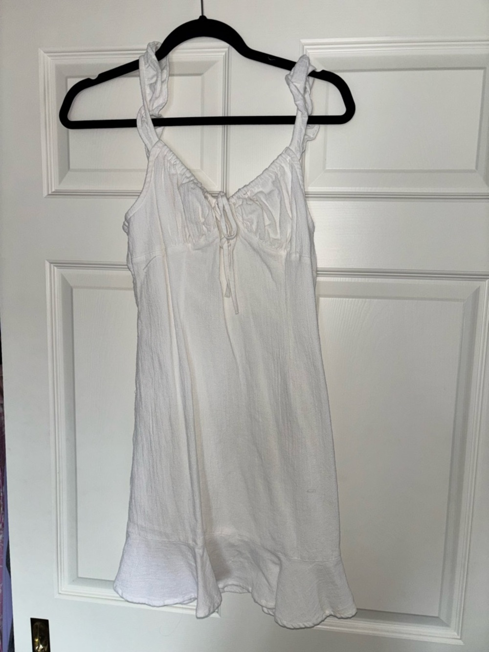 White Summer Tie-Front Sundress